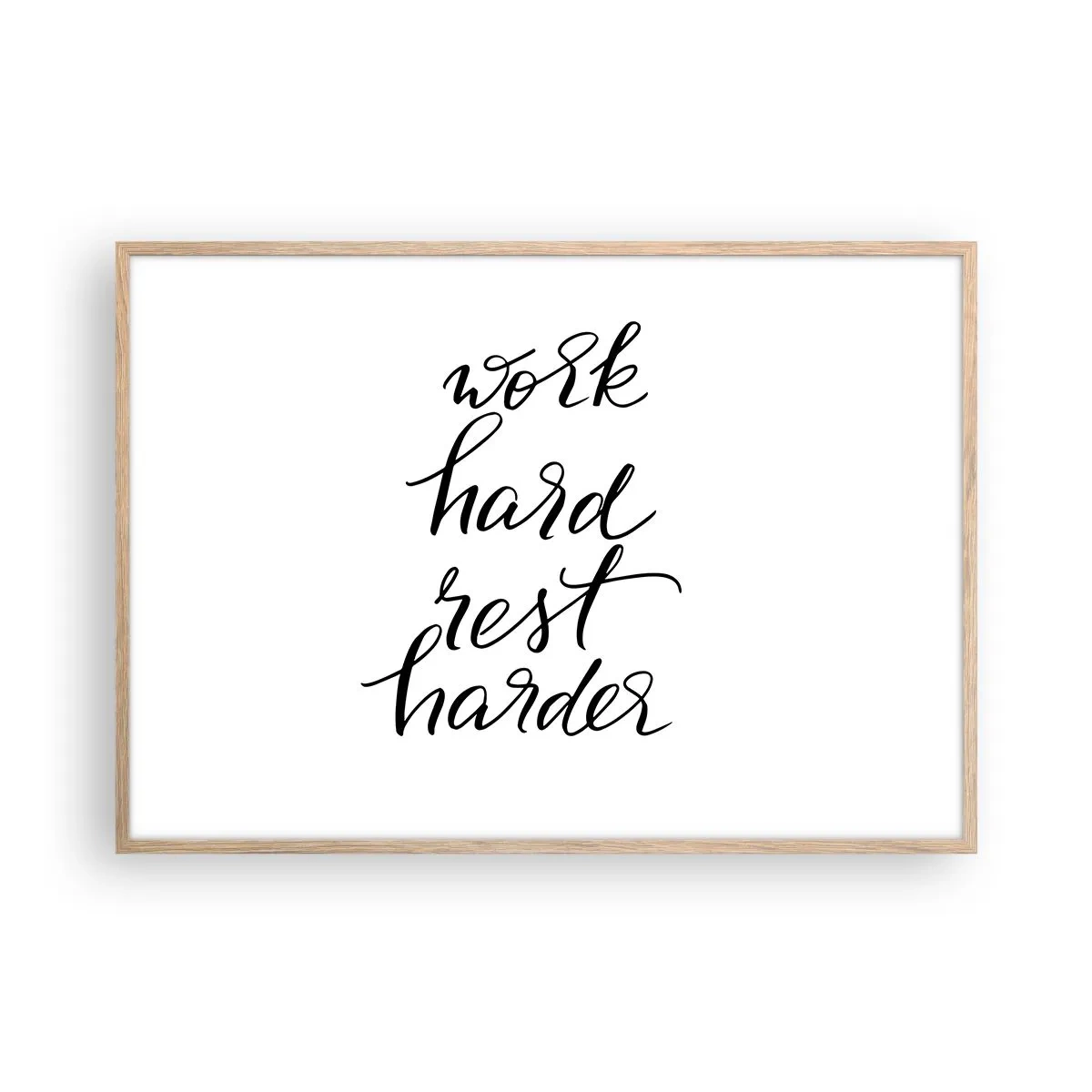 Poster in einem Rahmen aus heller Eiche - Lebensbalance - 100x70 cm