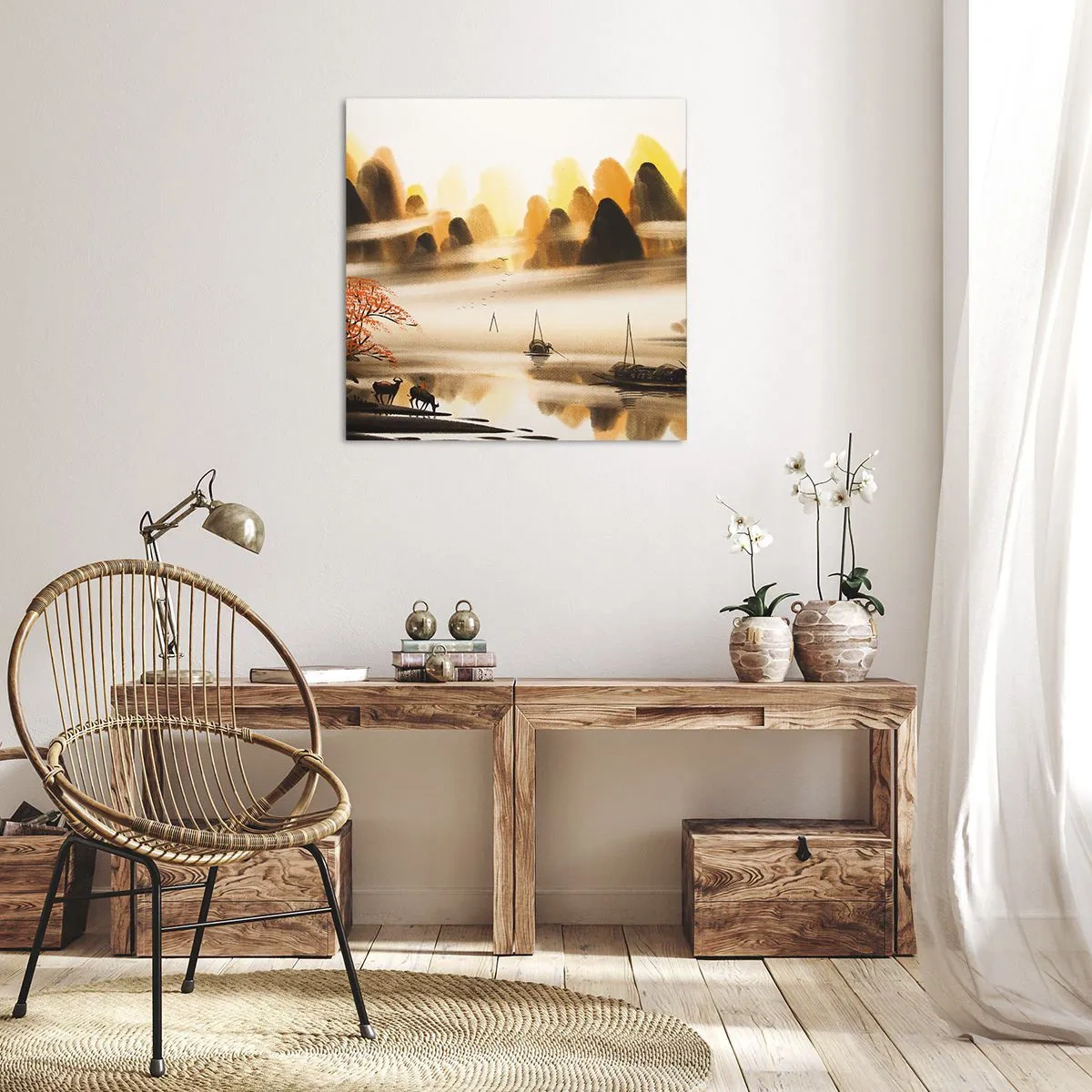 Bild auf Leinwand - Leinwandbild - Weiter als im Fernosten - 70x70 cm