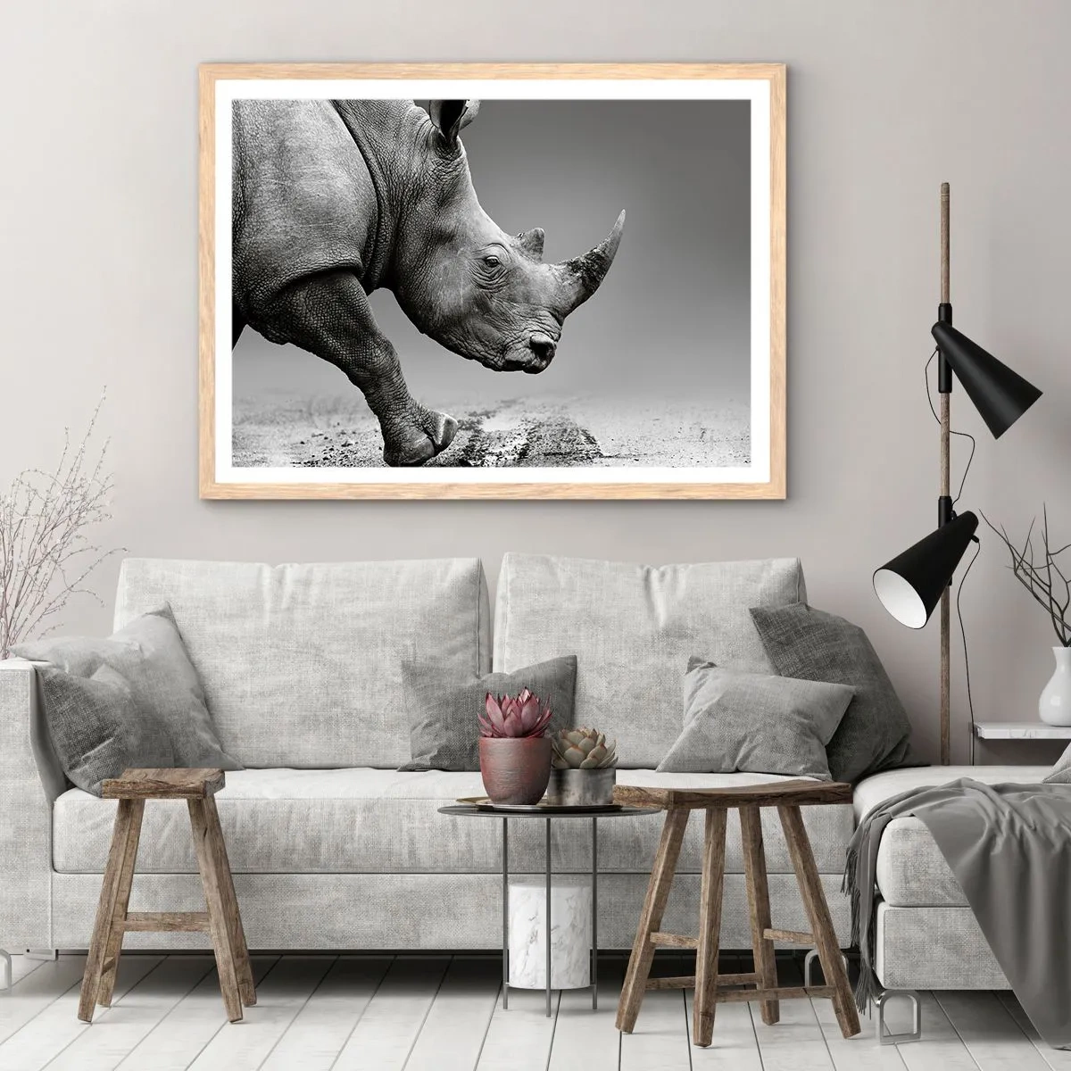 Poster in einem Rahmen aus heller Eiche - Unaufhaltsame Stärke - 100x70 cm