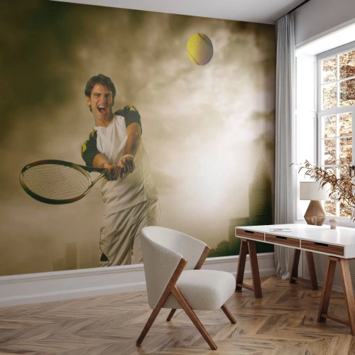 Fototapete Premium Canvas - Energie und Freude - Sport, Tennis, Tennisspieler - 200x140 cm