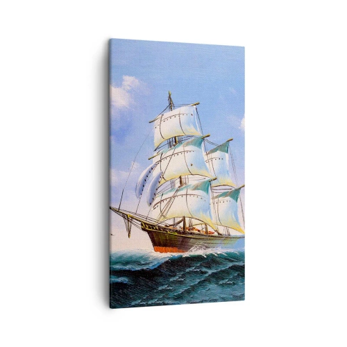 Bild auf Leinwand - Leinwandbild - Mit Stolz mit dem Wind - 45x80 cm