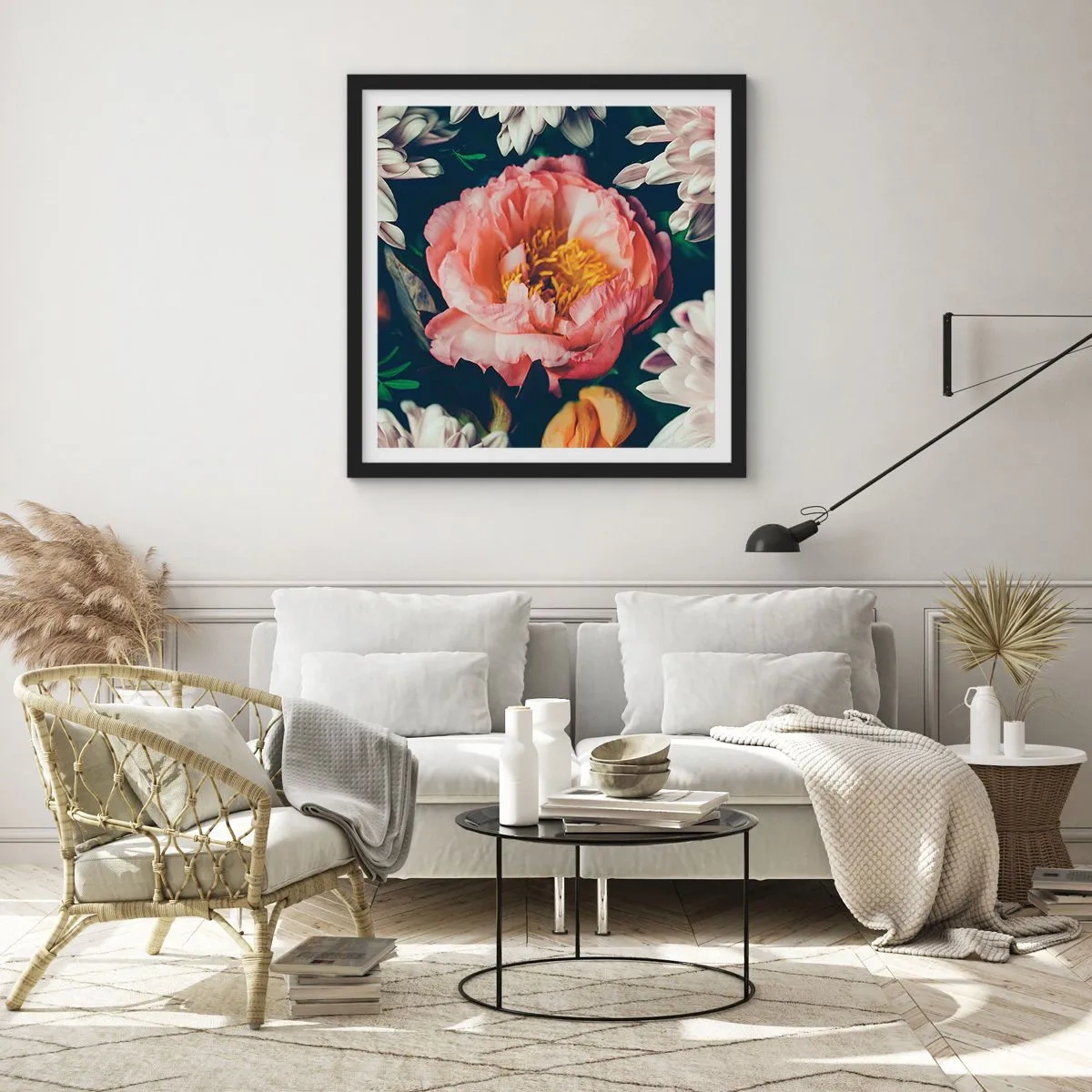 Poster in einem schwarzem Rahmen - Mit barocker Pracht - 40x40 cm