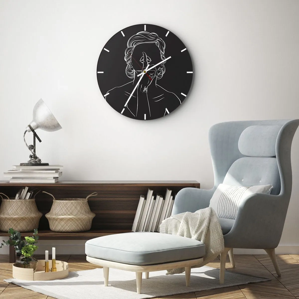 Wanduhr - Glasuhr - Schönheit erblüht in der Stille - 30x30 cm