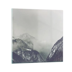 Glasbild - Bild auf glas - Nebliges Tal - 30x30 cm