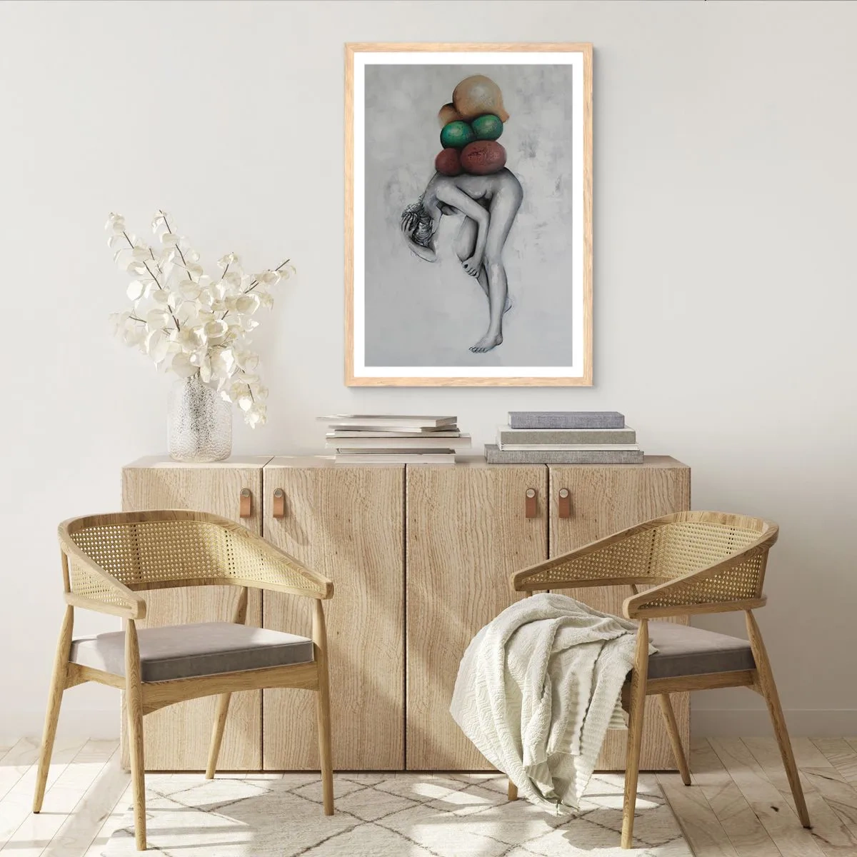 Poster in einem Rahmen aus heller Eiche - Last des Lebens - 40x50 cm