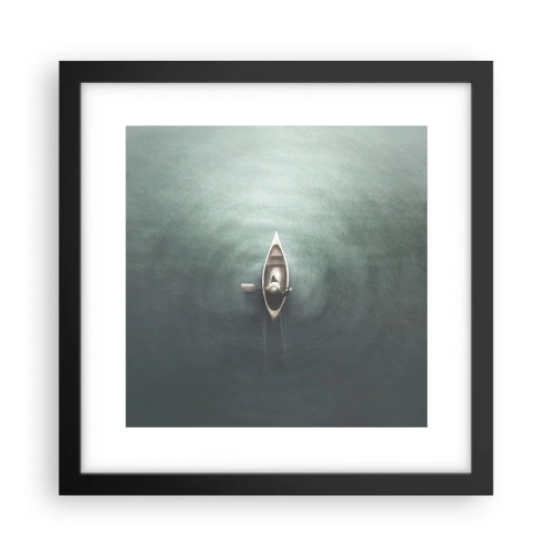 Poster in einem schwarzem Rahmen - Durch den Mondsee - 30x30 cm