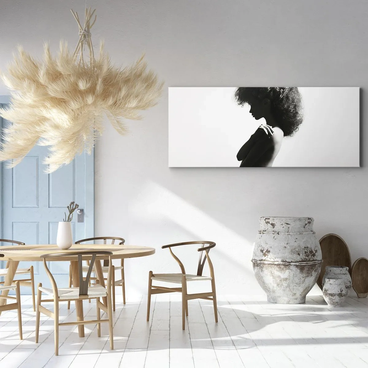 Bild auf Leinwand - Leinwandbild - Wie eine Blume auf einem schlanken Stiel - 100x40 cm