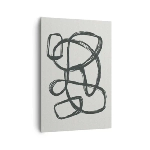 Bild auf Leinwand - Leinwandbild - Abstrakte Linien erzeugen Freiformformen auf hellem Hintergrund - 70x100cm - Schleifenabstraktion - Moderne Wanddekoration für Wohnzimmer und Schlafzimmer ARTTOR