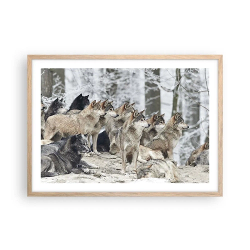 Poster in einem Rahmen aus heller Eiche - Familie und Freunde - 70x50 cm