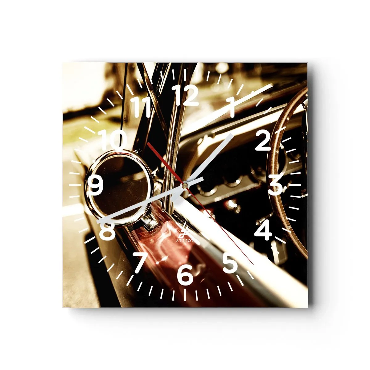 Wanduhr - Glasuhr - Ein Auto mit Seele - 40x40 cm