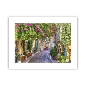Poster - Blühende Gasse - 40x30 cm
