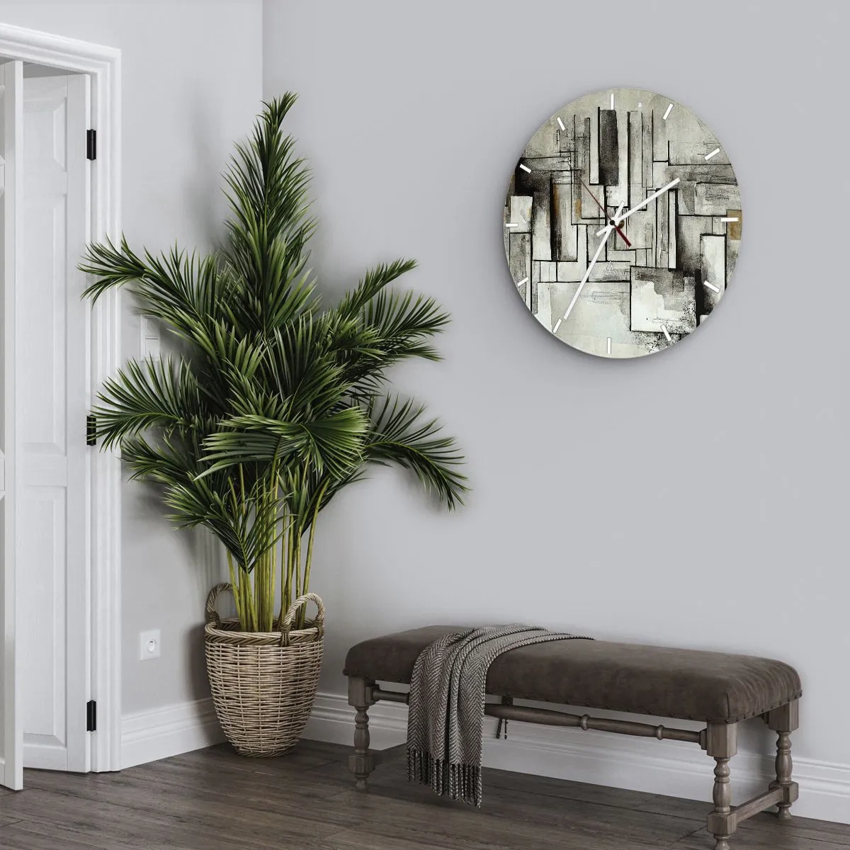 Wanduhr - Glasuhr - Kraft der Einfachheit - 40x40 cm