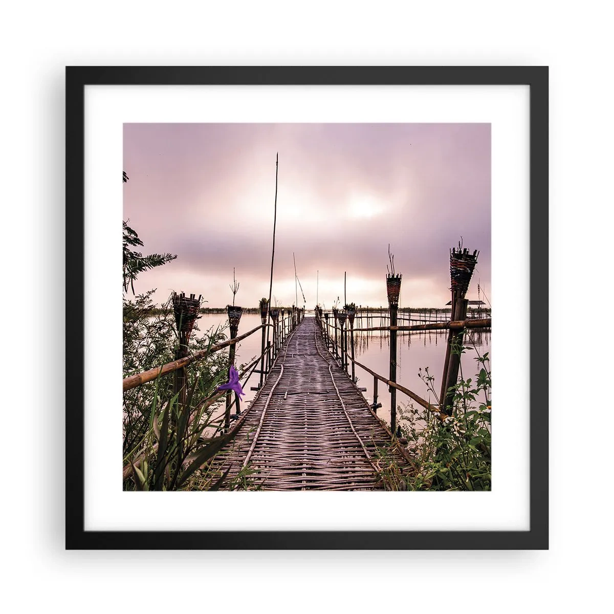 Poster in einem schwarzem Rahmen - Frieden und Ruhe Asiens - 40x40 cm