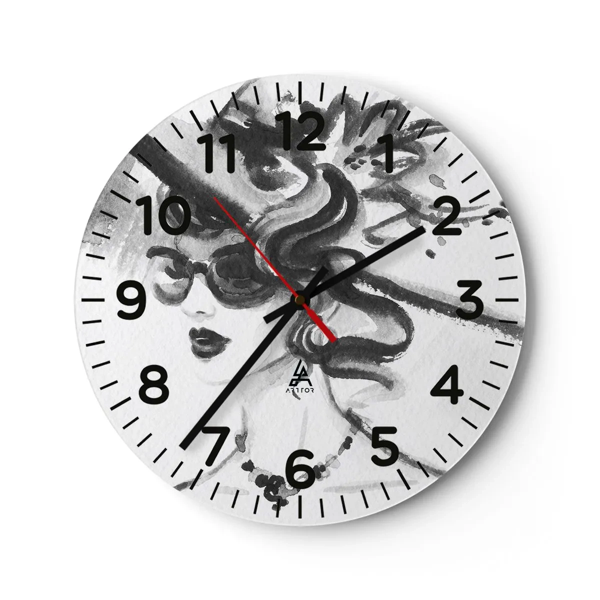 Wanduhr - Glasuhr - Eine Dame mit Charakter - 30x30 cm