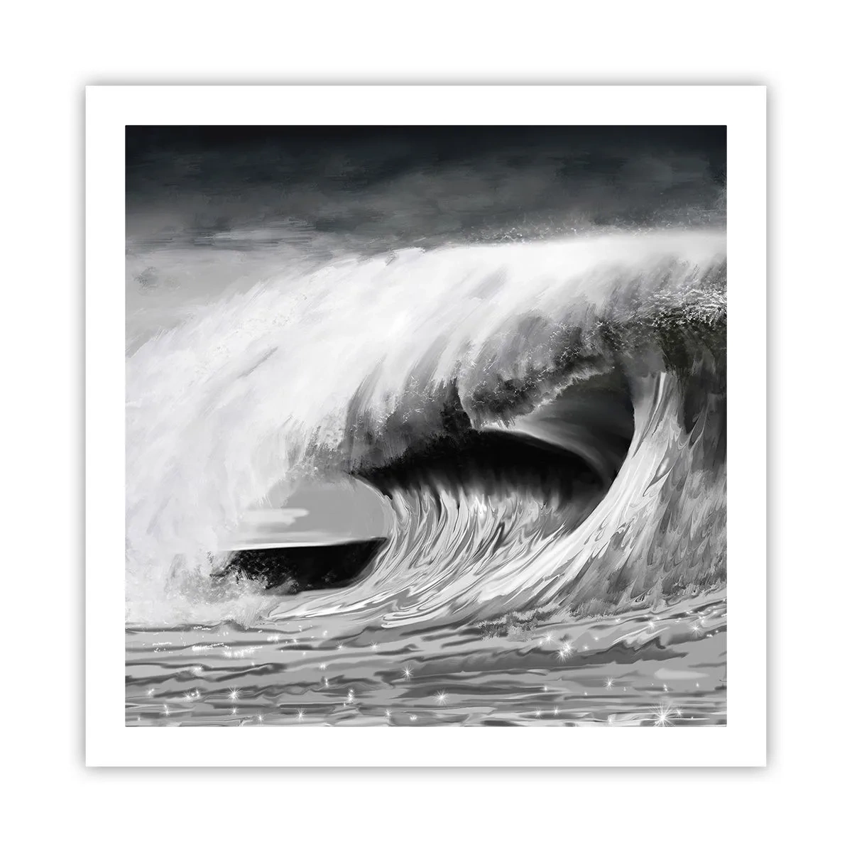 Poster - Wut des Ozeans - 60x60 cm