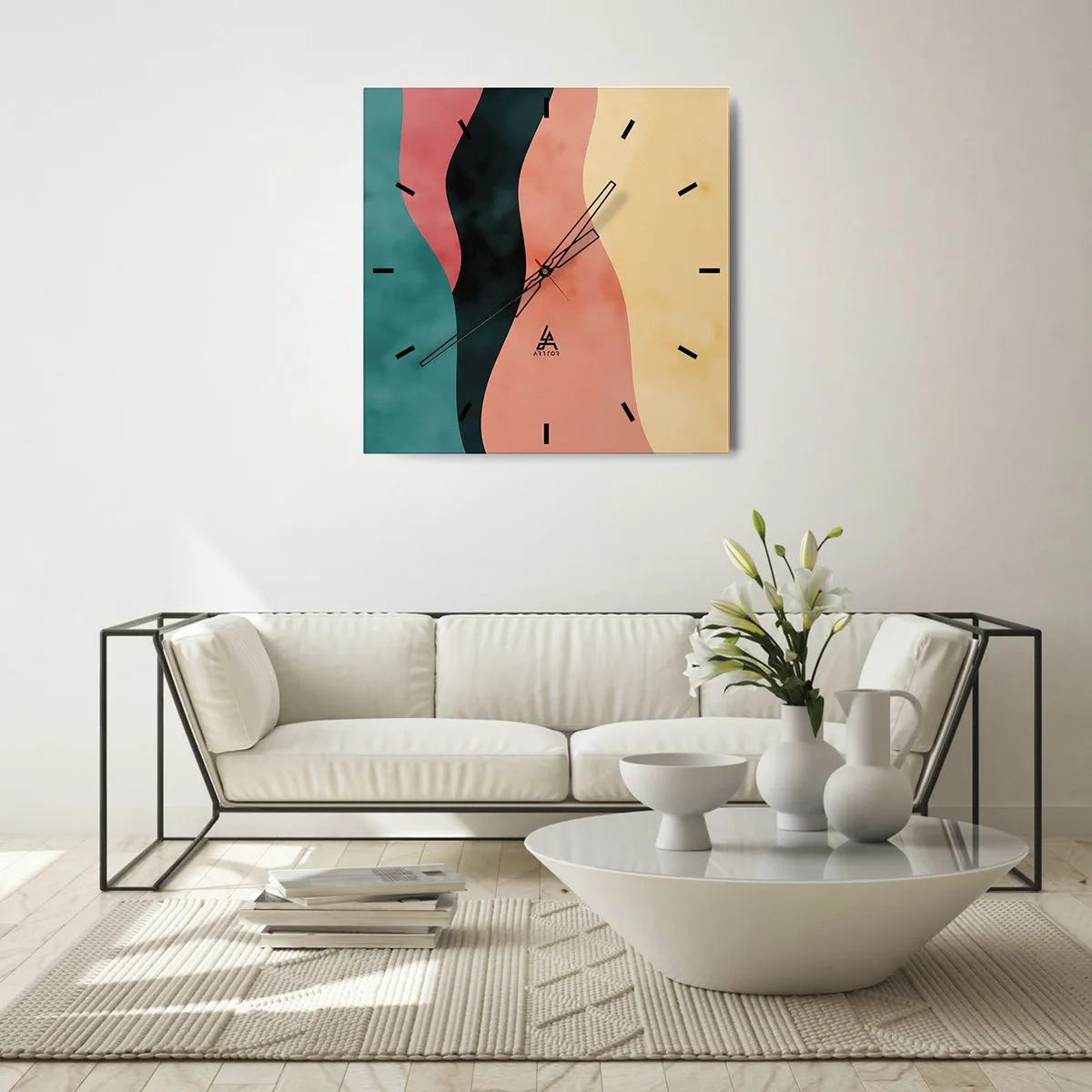 Wanduhr - Glasuhr - Konforme Nichtkonformität - 40x40 cm