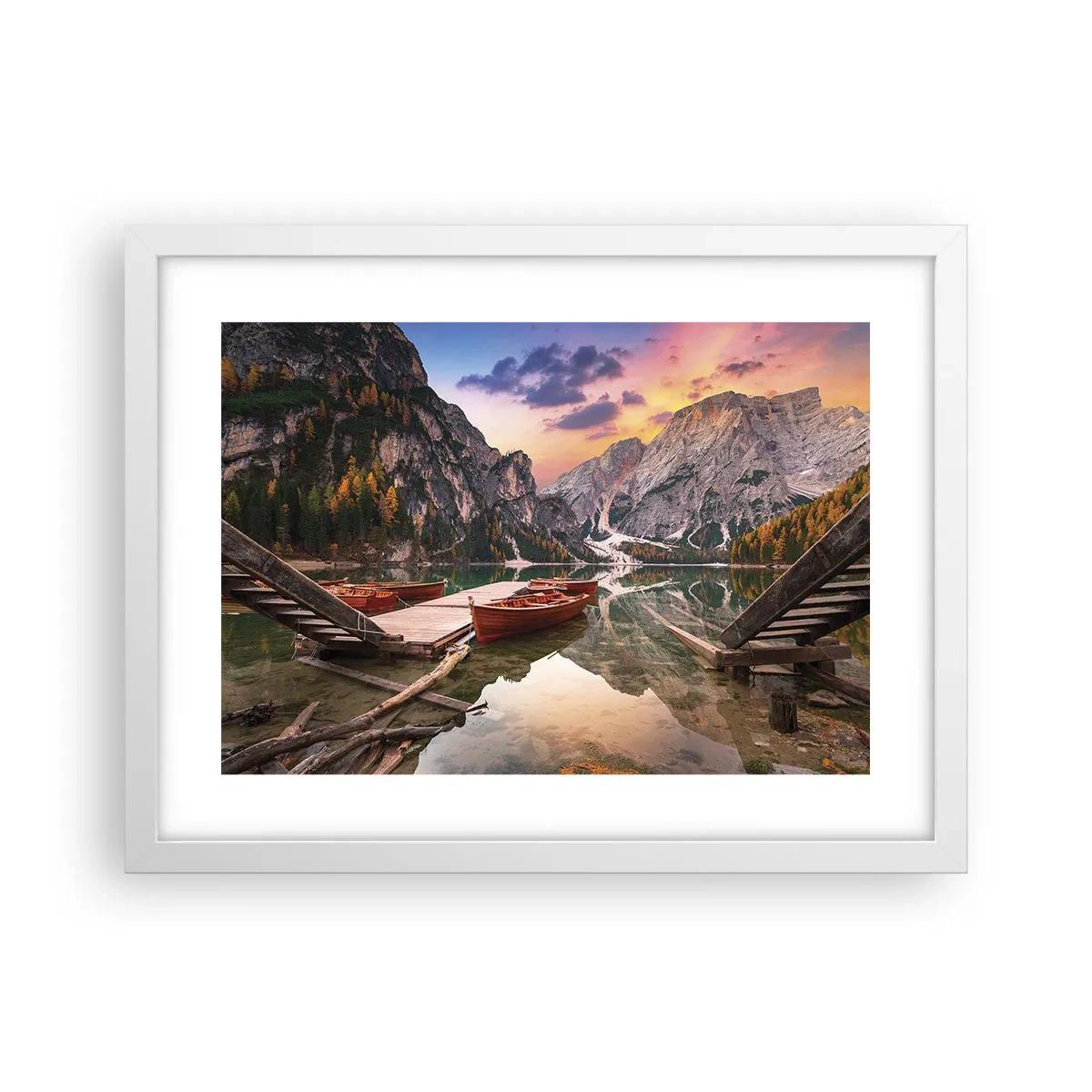 Poster in einem weißen Rahmen - Versprechen des Tages - 40x30 cm