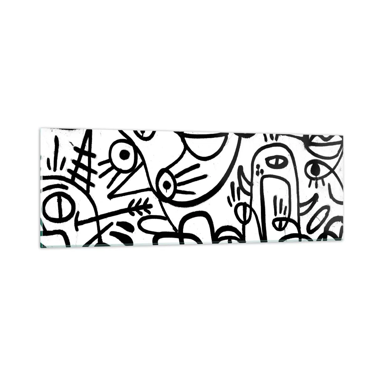 Glasbild - Bild auf glas - Gesichter und Luftspiegelungen - 90x30 cm