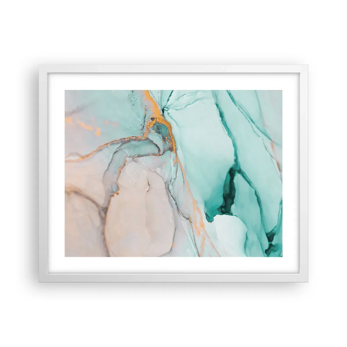 Poster in einem weißen Rahmen - Ein Tanz der Formen und Farben - 50x40 cm