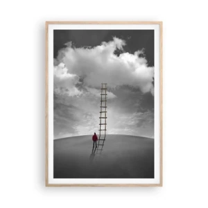 Poster in einem Rahmen aus heller Eiche - Alles ist möglich - 70x100 cm