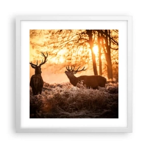 Poster in einem weißen Rahmen - Der Traum eines Jägers - 40x40 cm