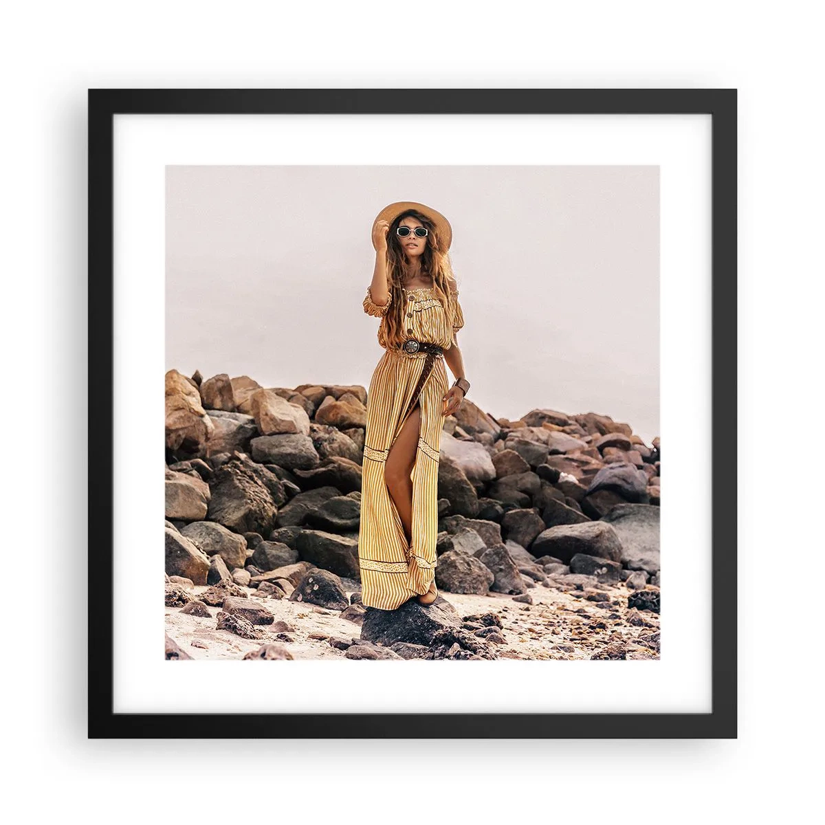 Poster in einem schwarzem Rahmen - Die Magie der Steine - 40x40 cm