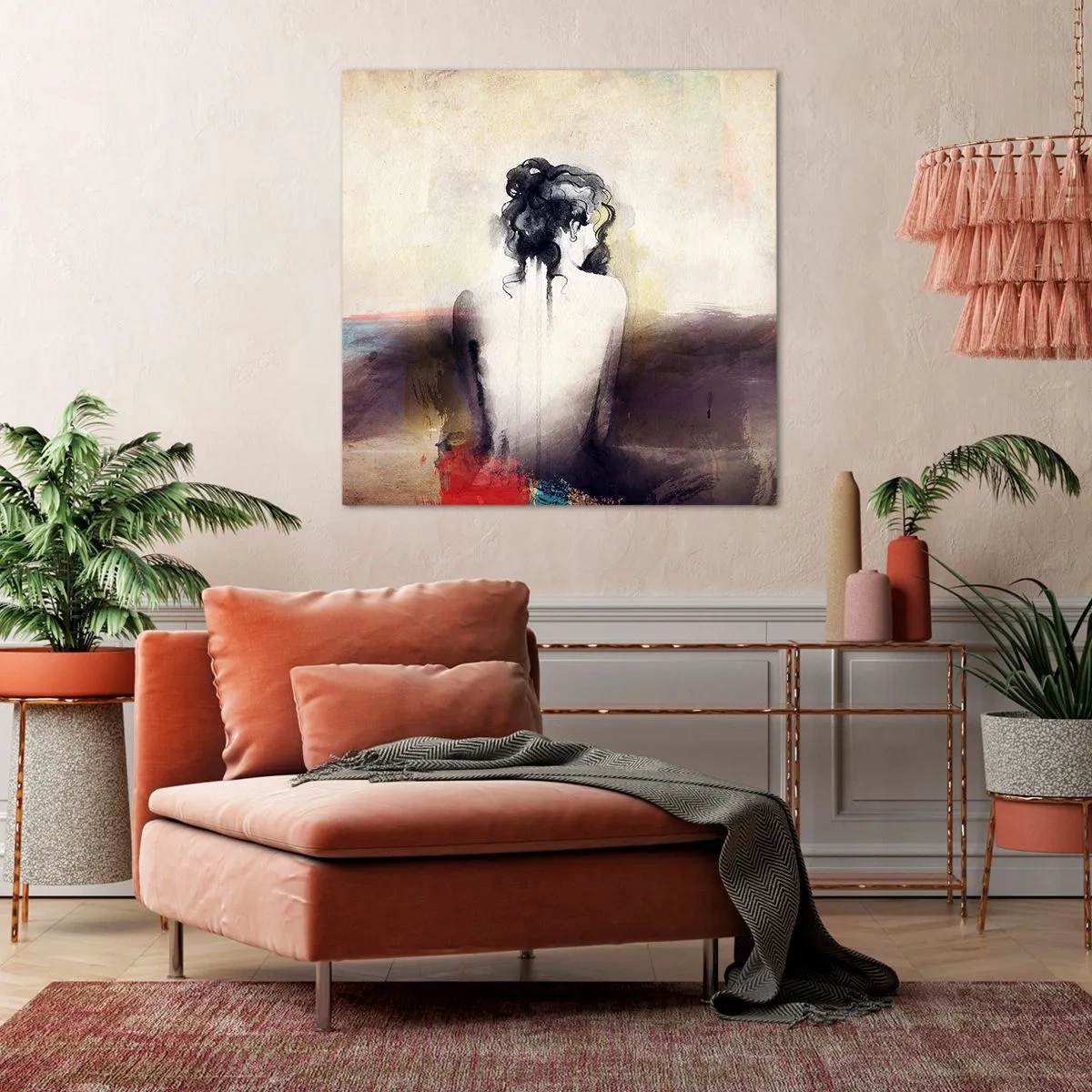 Bild auf Leinwand - Leinwandbild - Glatte Linien, ovale Formen - 70x70 cm