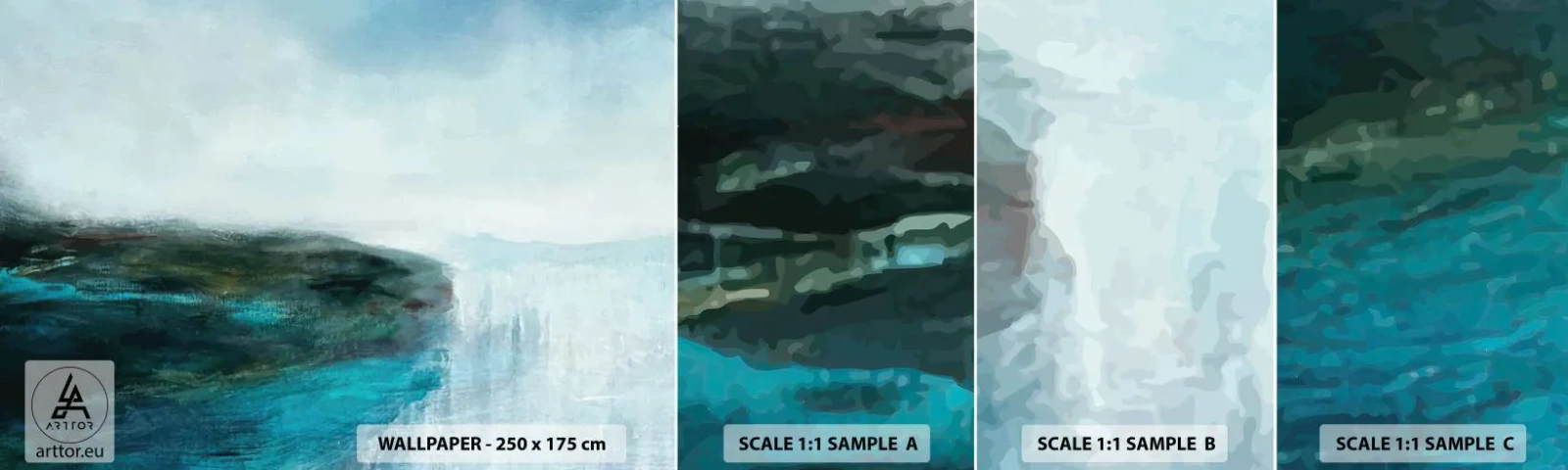 Fototapetenmuster Standard Eco - Nautische Abstraktion - Abstraktion, Zeitgenössisch, Meer - 100x30 cm