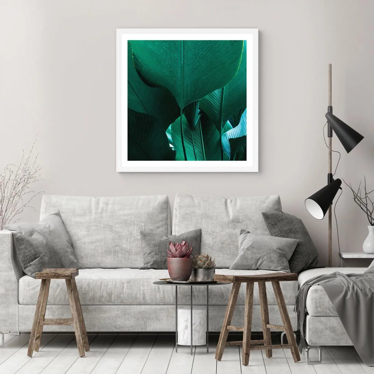 Poster in einem weißen Rahmen - Dem Licht zugewandt - 40x40 cm