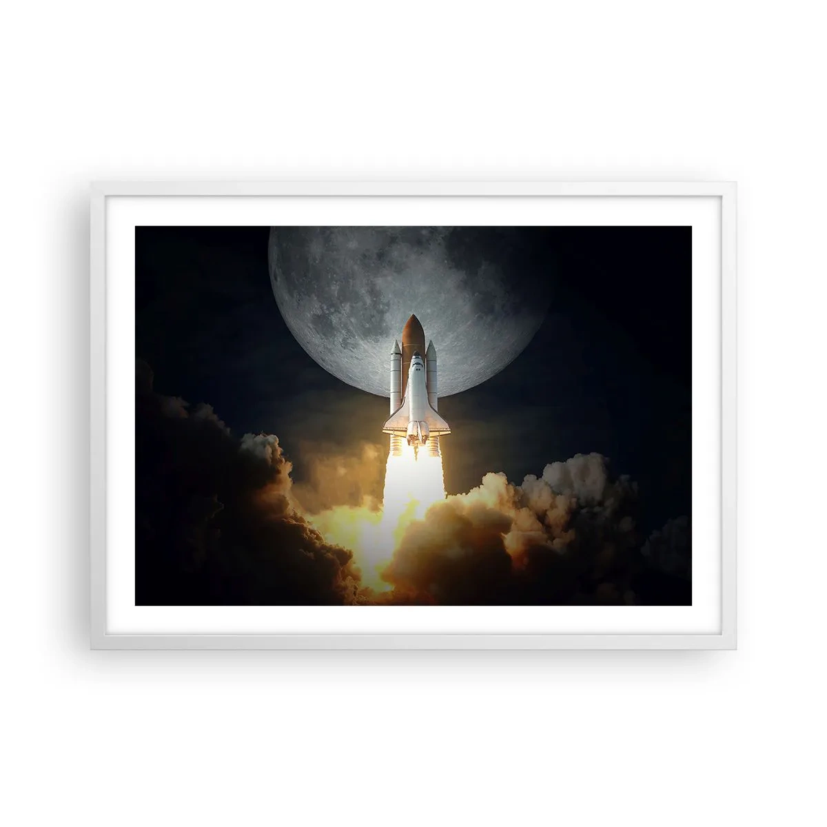 Poster in einem weißen Rahmen - Beginn eines überirdischen Abenteuers - 70x50 cm