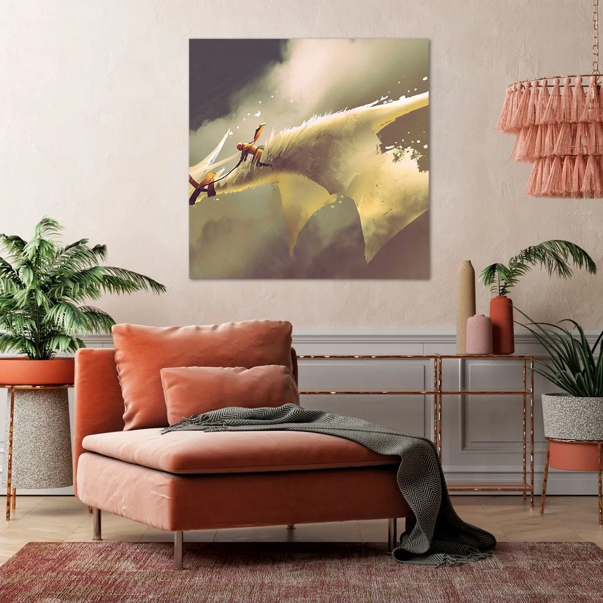 Bild auf Leinwand - Leinwandbild - Die Welt zur Rettung - 70x70 cm