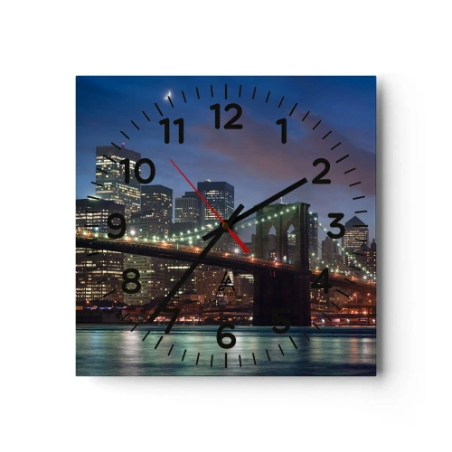 Wanduhr - Glasuhr - Leuchtende Nacht - 30x30 cm