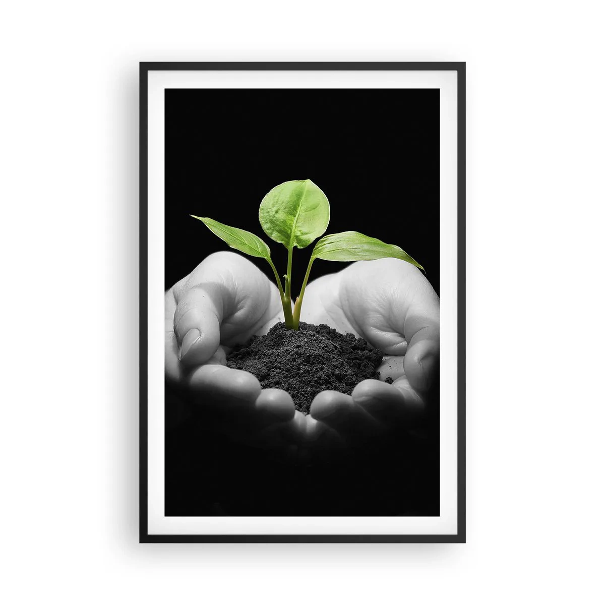 Poster in einem schwarzem Rahmen - Ich liebe die Natur, ich beschütze sie - 61x91 cm