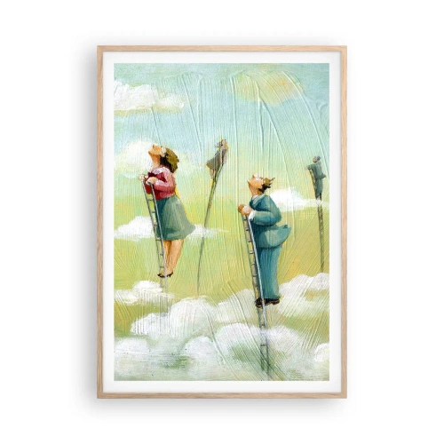 Poster in einem Rahmen aus heller Eiche - Hinter deinem Traum - 70x100 cm