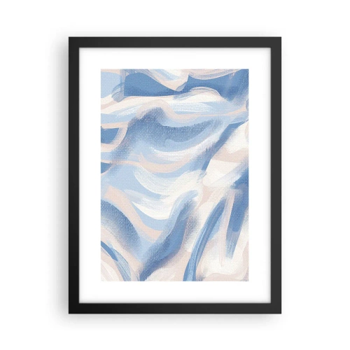 Poster in einem schwarzem Rahmen - Blaue Wellen - 30x40 cm