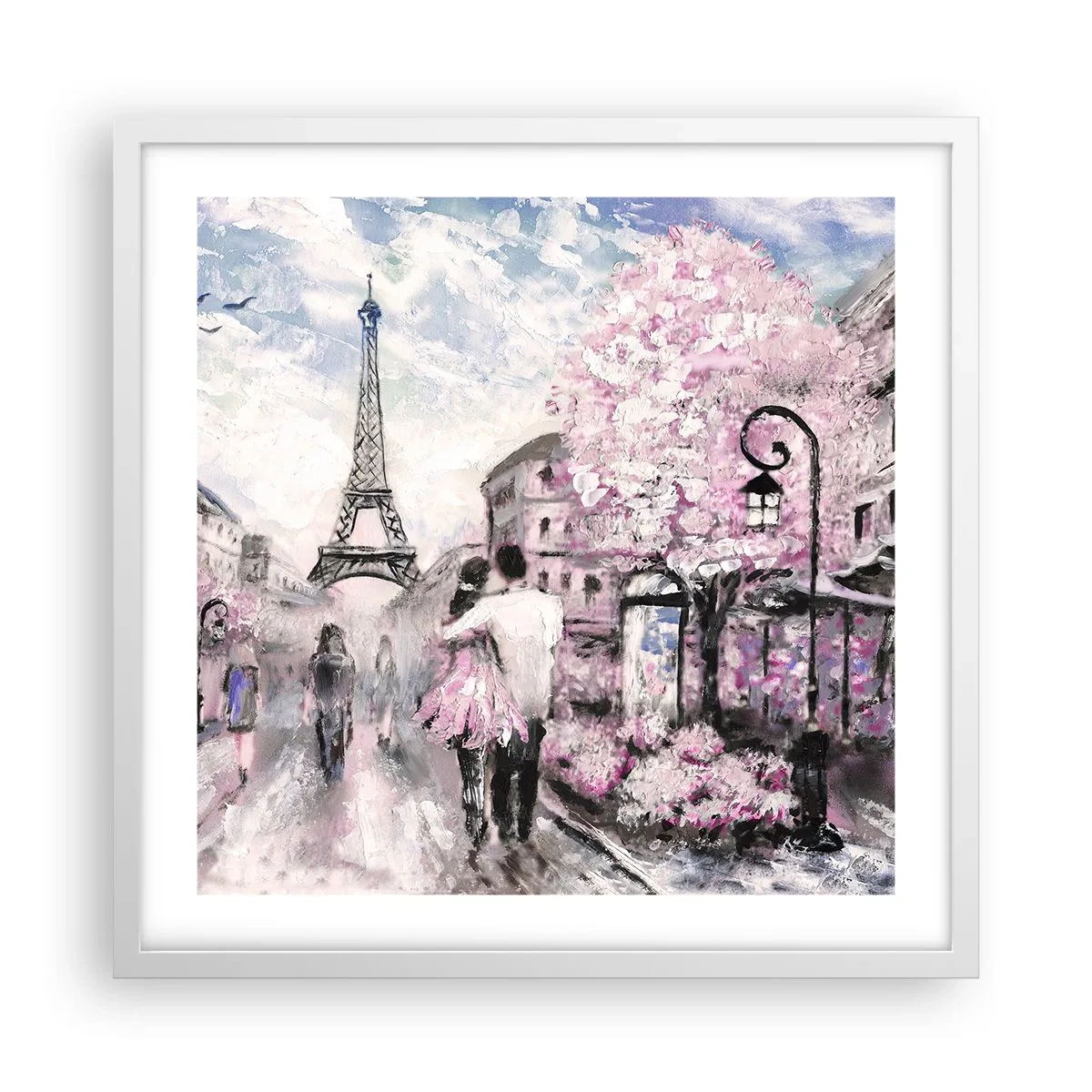 Poster in einem weißen Rahmen - Wie man sich verlieben kann, ist nur in ... - 50x50 cm