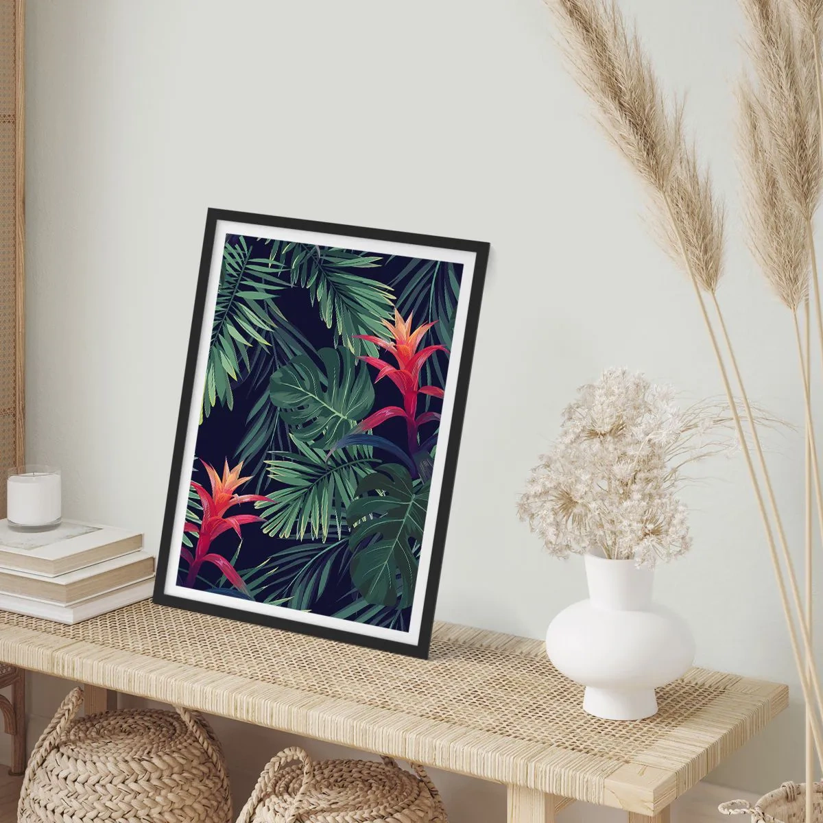Poster in einem schwarzem Rahmen - Im Grünen in Flammen gehen - 30x40 cm