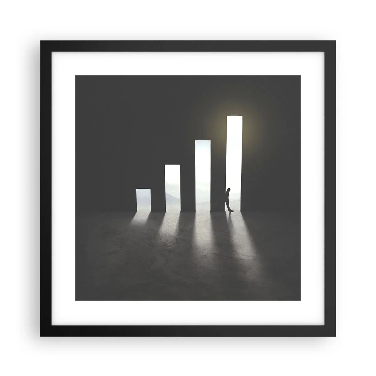 Poster in einem schwarzem Rahmen - Erfolg – Impression - 40x40 cm