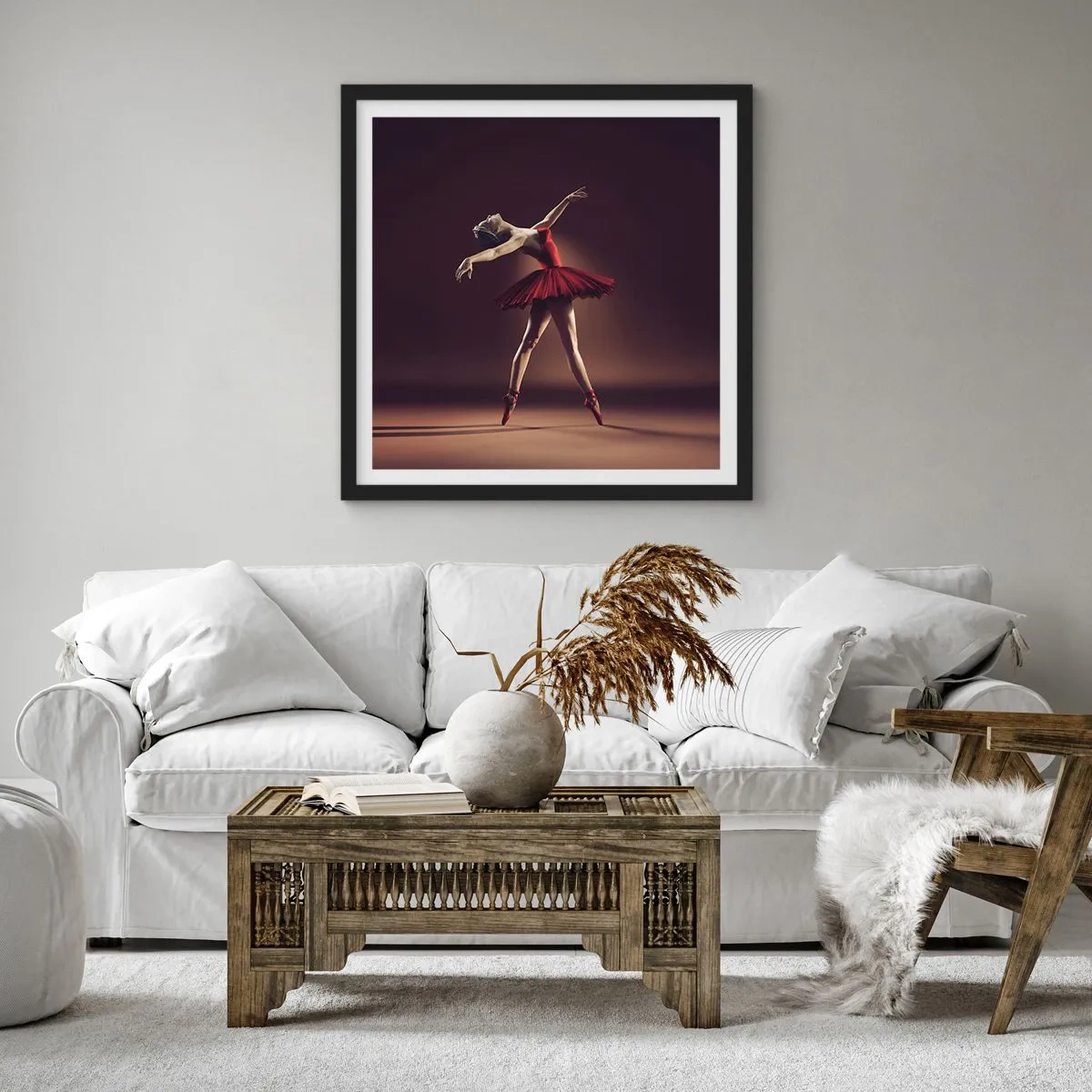 Poster in einem schwarzem Rahmen - Eine Primaballerina - 40x40 cm