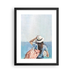 Poster in einem schwarzem Rahmen - Willkommen in den Sommerferien - 30x40 cm