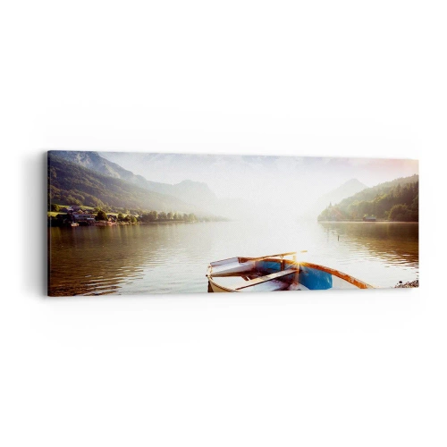 Bild auf Leinwand - Leinwandbild - Am tollen und klaren Wasser - 90x30 cm