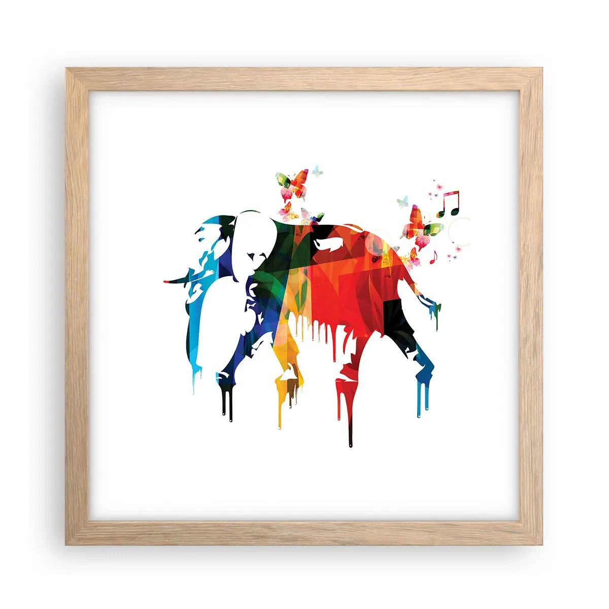 Poster in einem Rahmen aus heller Eiche - Jeder kann tanzen - 30x30 cm