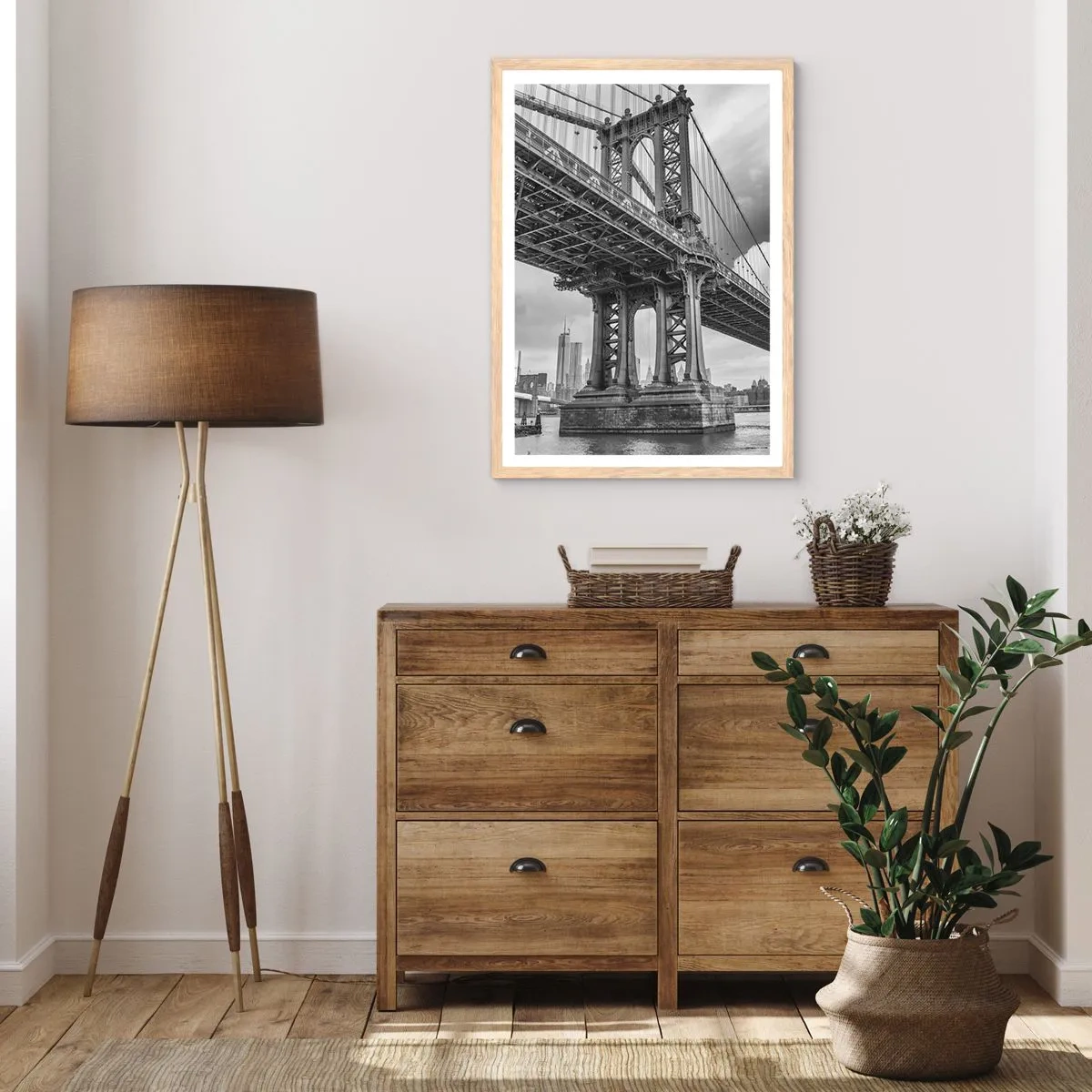 Poster in einem Rahmen aus heller Eiche - Ins Herz der Stadt - 30x40 cm