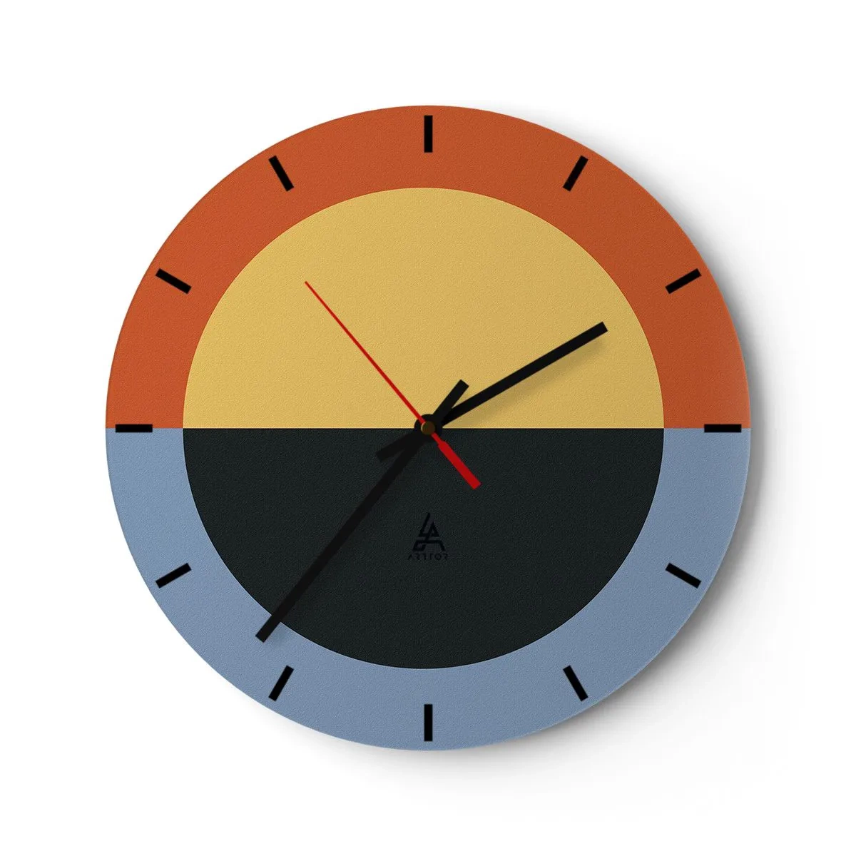 Wanduhr - Glasuhr - Eine Komposition aus Wärme und Kühle - 40x40 cm