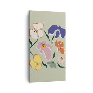 Bild auf Leinwand - Leinwandbild - Mit Stiefmütterchen vertraut - 45x80 cm