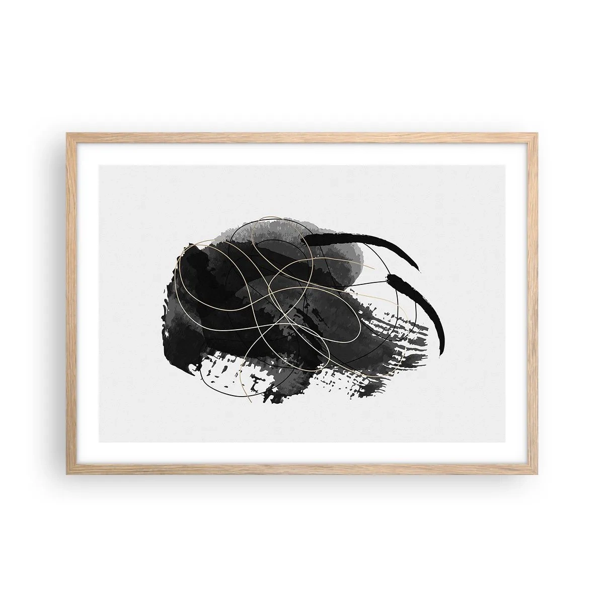 Poster in einem Rahmen aus heller Eiche - Aus Schwarz entstanden - 70x50 cm