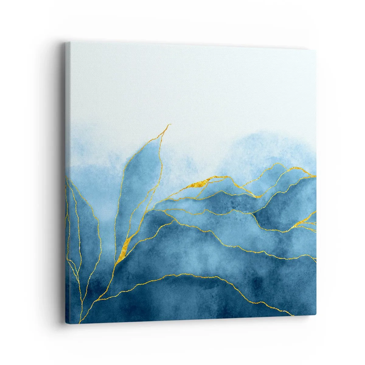 Bild auf Leinwand - Leinwandbild - Blau im Gold - 40x40 cm