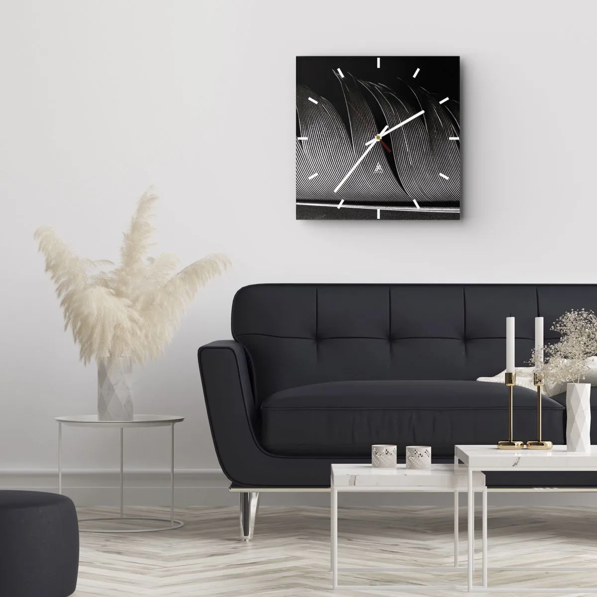 Wanduhr - Glasuhr - Stift – ein wunderbares Design - 40x40 cm