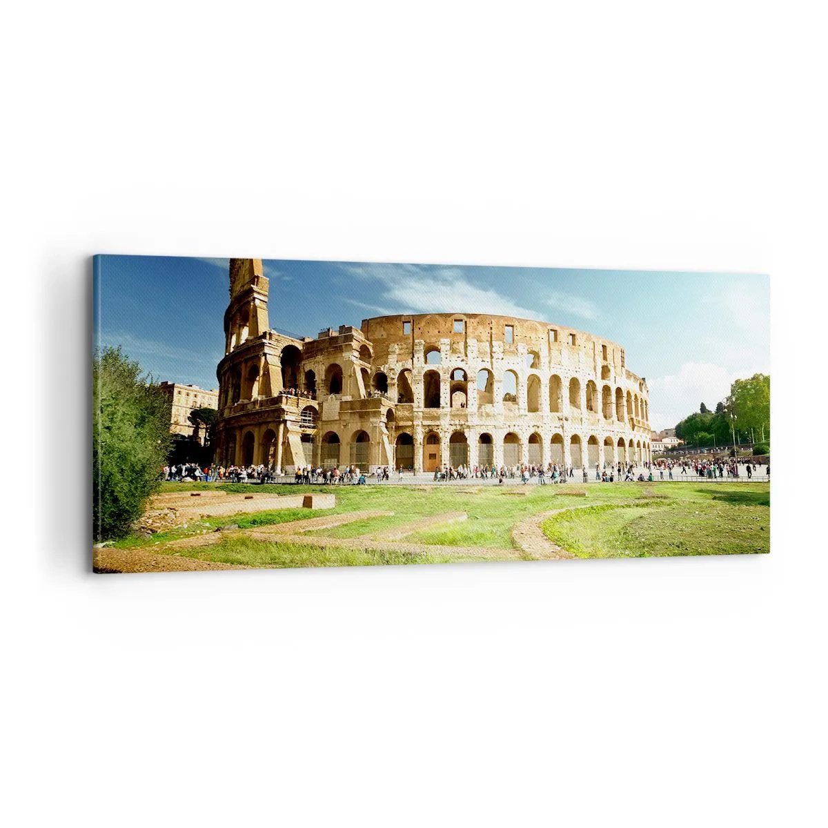 Bild auf Leinwand - Leinwandbild - Wir können immer noch das Knallen der Waffe hören - 100x40 cm