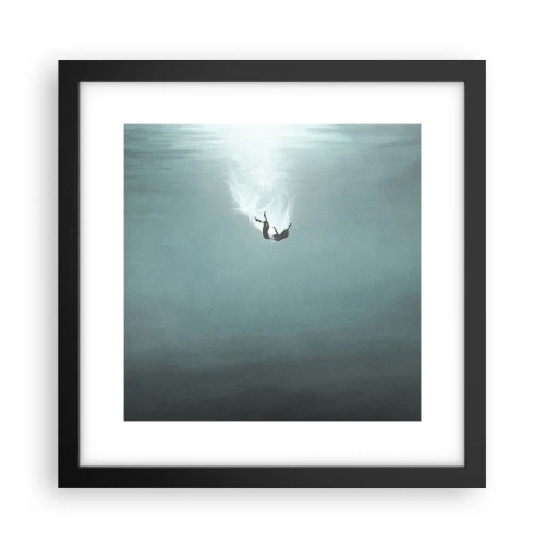 Poster in einem schwarzem Rahmen - In den Armen des Ozeans - 30x30 cm